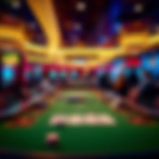 A vibrant poker table setting at Sands Casino