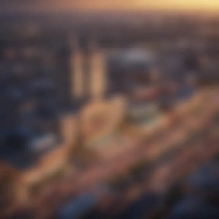 Aerial view of the New Orleans skyline with a prominent casino structure, illustrating the integration of entertainment and city life.