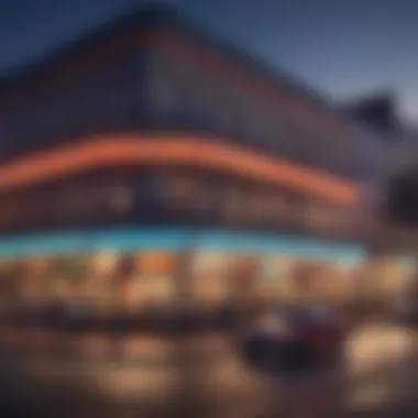 The vibrant exterior of a New Orleans casino at night, showcasing neon lights and a bustling atmosphere.