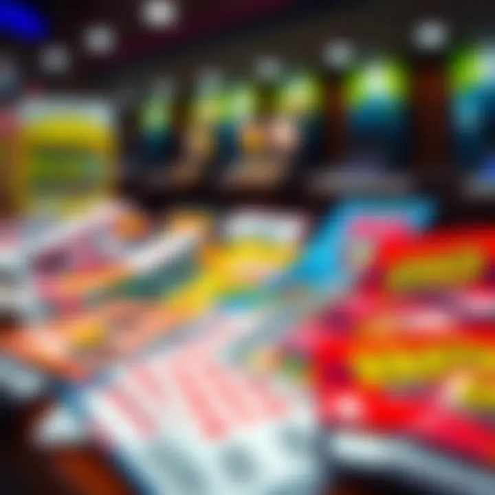 Diverse Scratch-Off Tickets A variety of scratch-off tickets displayed on a table