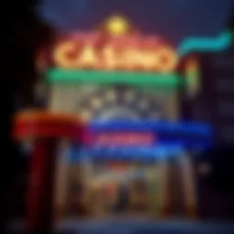 Exterior view of Port Angeles Casino showcasing its vibrant signage