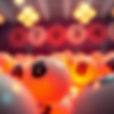 Illustration of Powerball drawing with glowing lottery balls