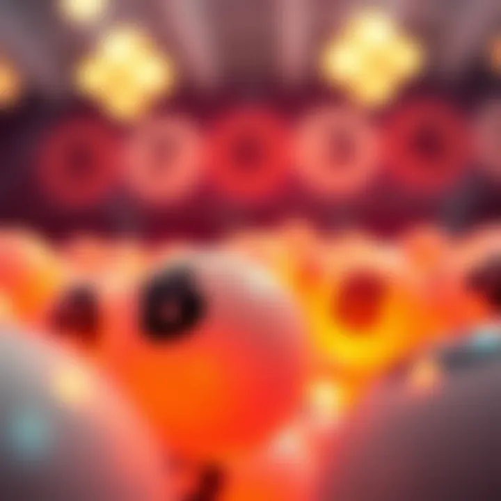 Illustration of Powerball drawing with glowing lottery balls