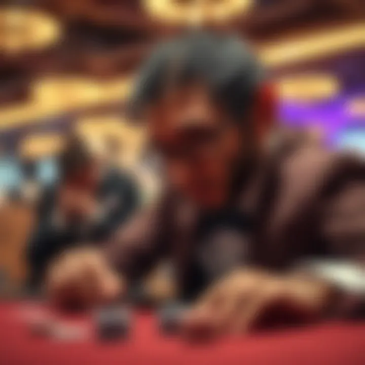 An artistic depiction of psychological reactions during gambling