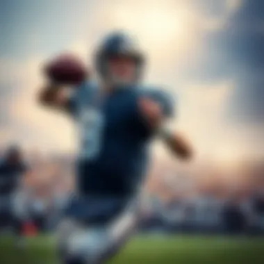 Quarterback in Action Quarterback throwing a pass during a game