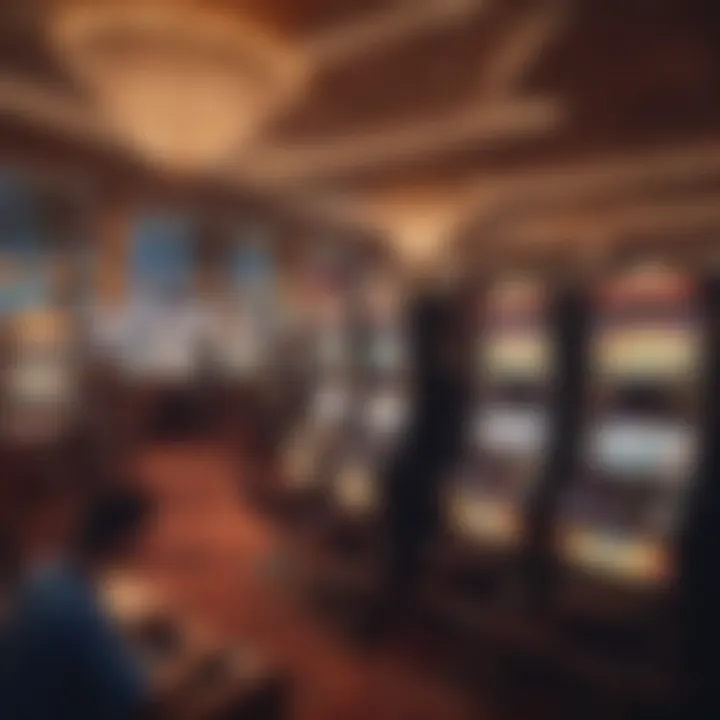 Luxurious gaming area featuring a variety of slot machines and table games.