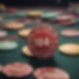 A close-up of vibrant casino chips on a gaming table