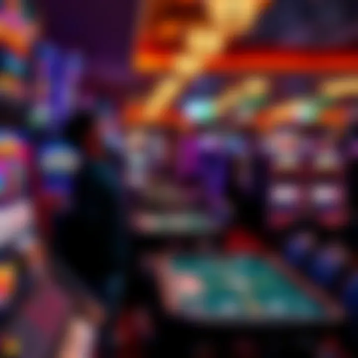 Diverse gaming options including slot machines and card tables