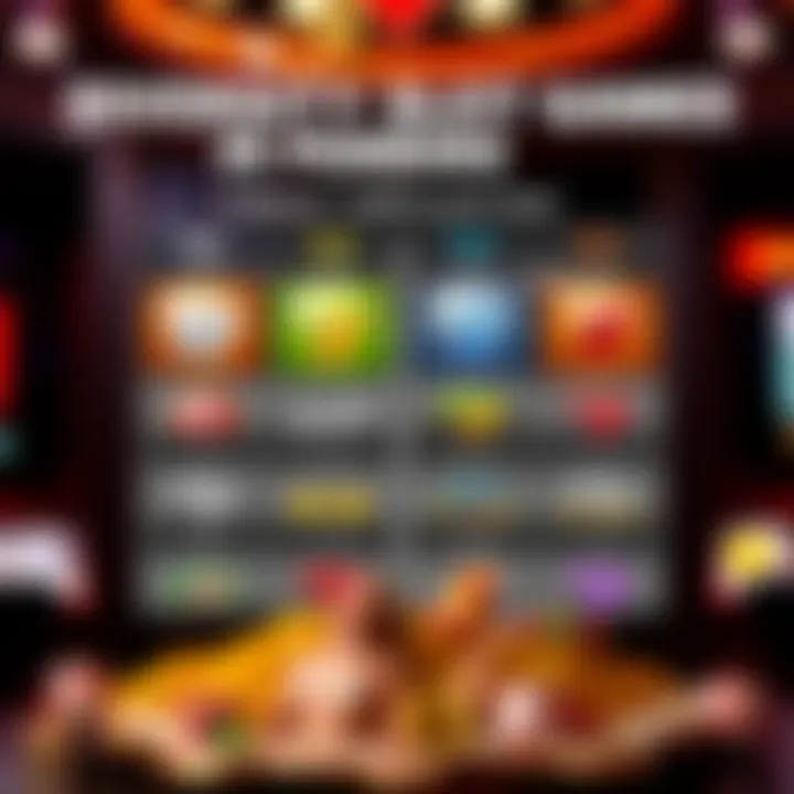 A comparison chart of different types of slot games available in demo mode