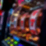 Close-up view of a slot machine's intricate design