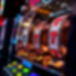 Close-up view of a slot machine's intricate design