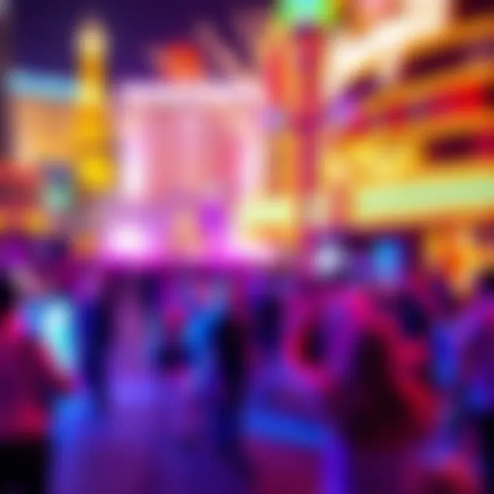 A vibrant festival scene depicting the celebrations that reflect the cosmopolitan spirit of Las Vegas