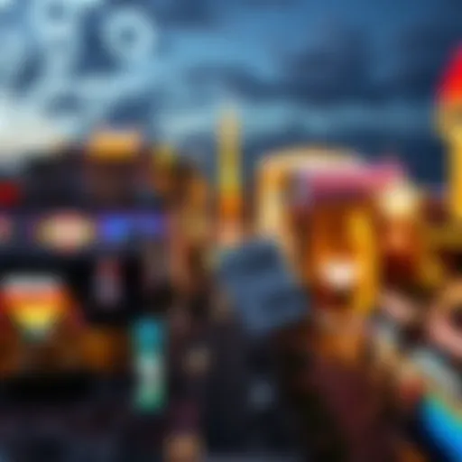 A panoramic view of the Las Vegas Strip showcasing its vibrant nightlife and cosmopolitan atmosphere