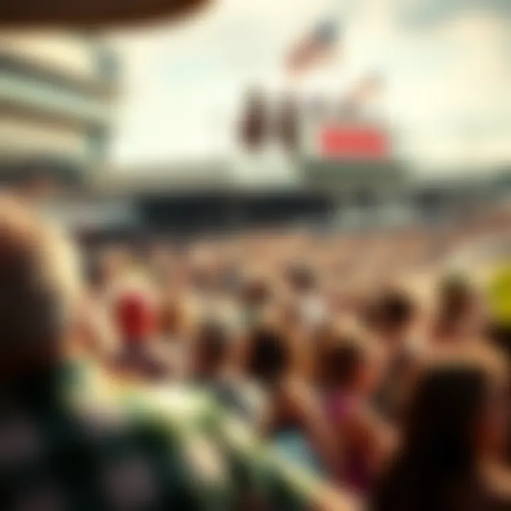 A vibrant crowd enjoying the thrilling atmosphere of race day at Churchill Downs