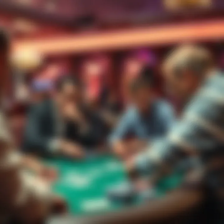 Players engaged in an intense poker game at a casino
