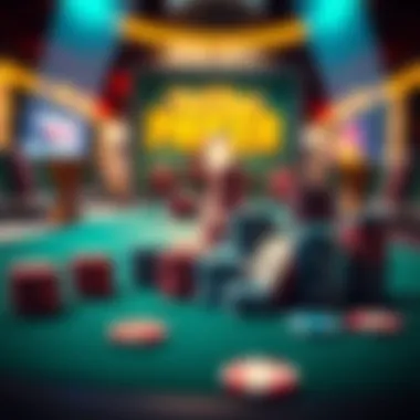 A vibrant poker table showcasing a variety of chips and cards