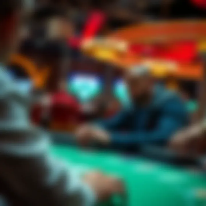 Strategic player at a Texas Hold'em table during a game