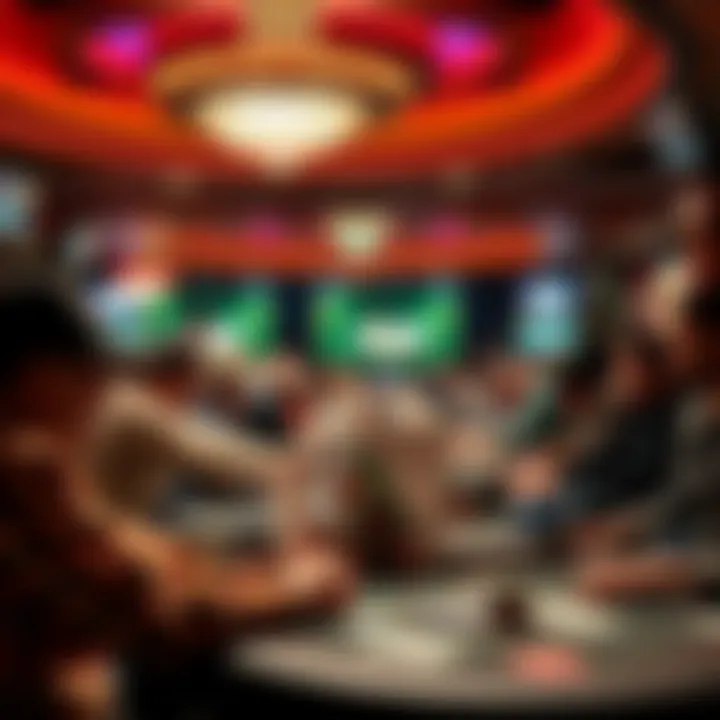 A vibrant tournament scene with players engaged in competitive gameplay