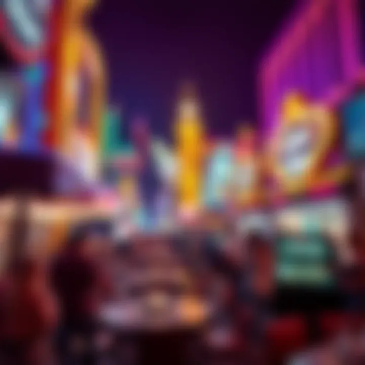 Vibrant Nightlife at a Las Vegas Strip Hotel Vibrant nightlife scene at a hotel on the Strip