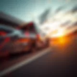 NASCAR truck in action on the racetrack