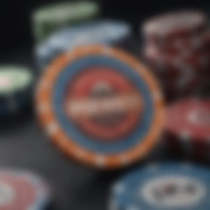 Illustration of various labeling techniques used on poker chips.