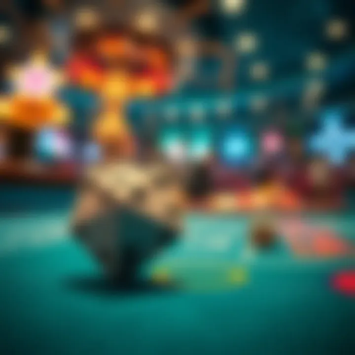 Close-up view of dice being thrown on a craps table