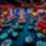 Aerial view of a bustling poker tournament venue in Florida