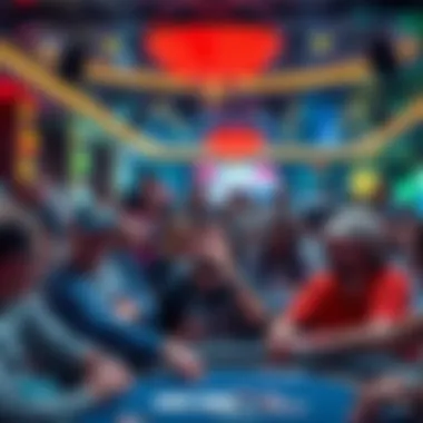 A vibrant crowd enjoying the excitement of a poker event